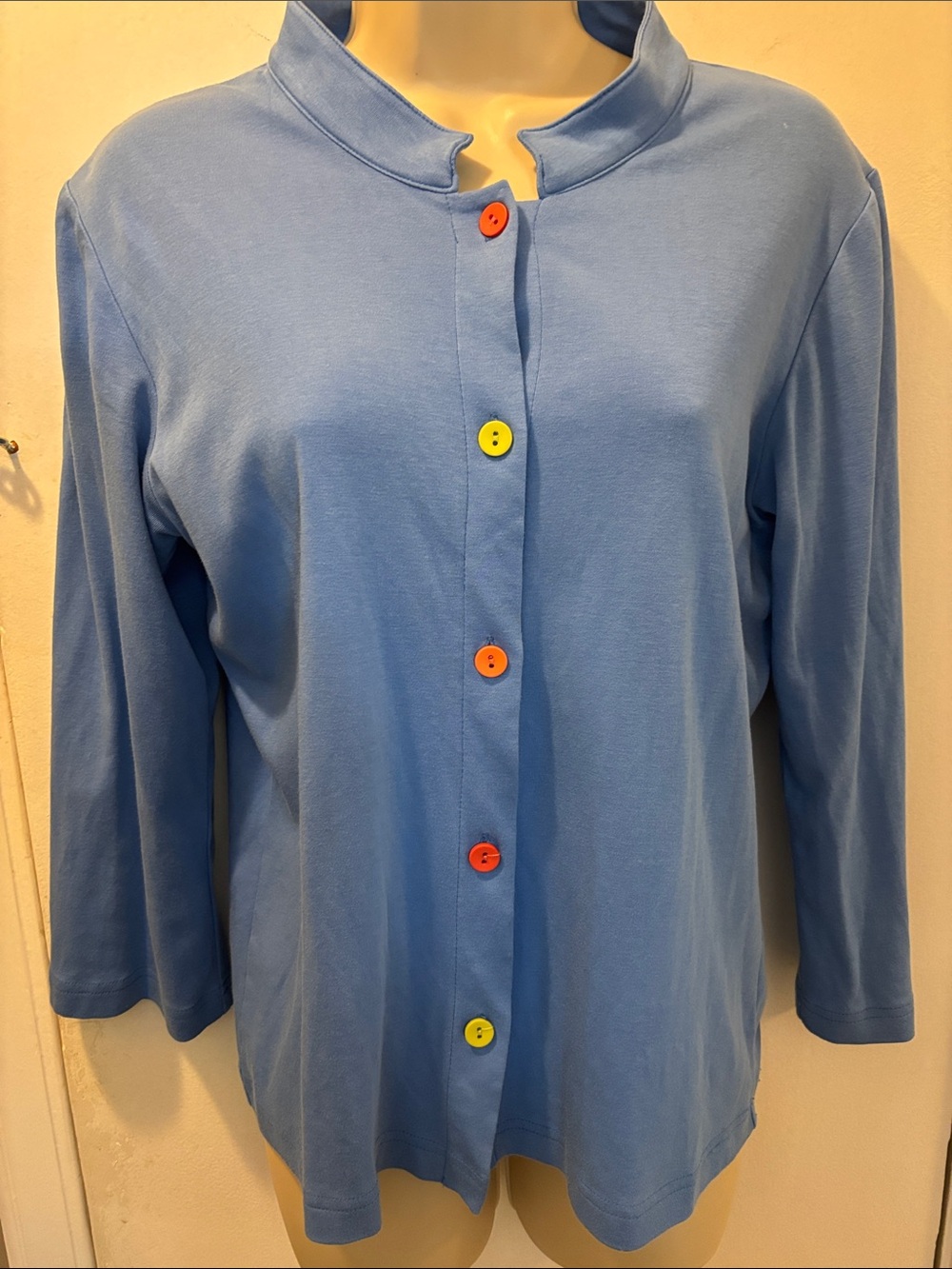 Ann Trinity Fun Wear medium Button-Up Top periwinkle 26-334